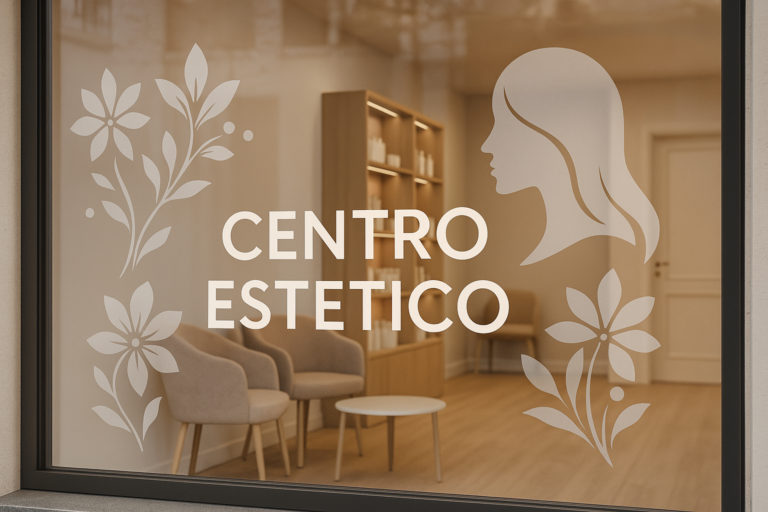 Vetrine del tuo Centro Estetico con soluzioni su misura : design elegante , comunicazione visiva