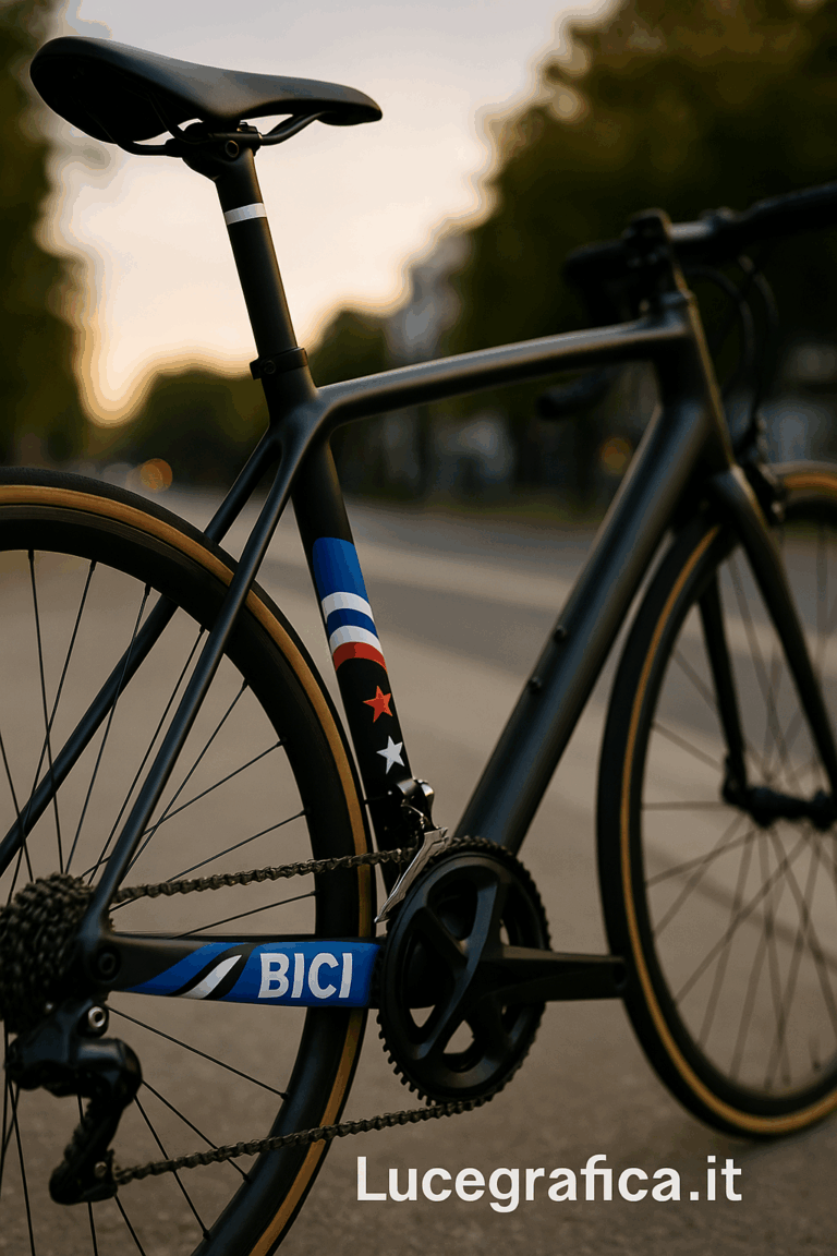 adesivi personalizzati bici di LuceGrafica.it resistenti, personalizzabili e ideali